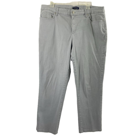 Bandolino‎ Mandie Jeans Womens Size 16 Light Gray Denim Straight Stretch - Picture 1 of 12
